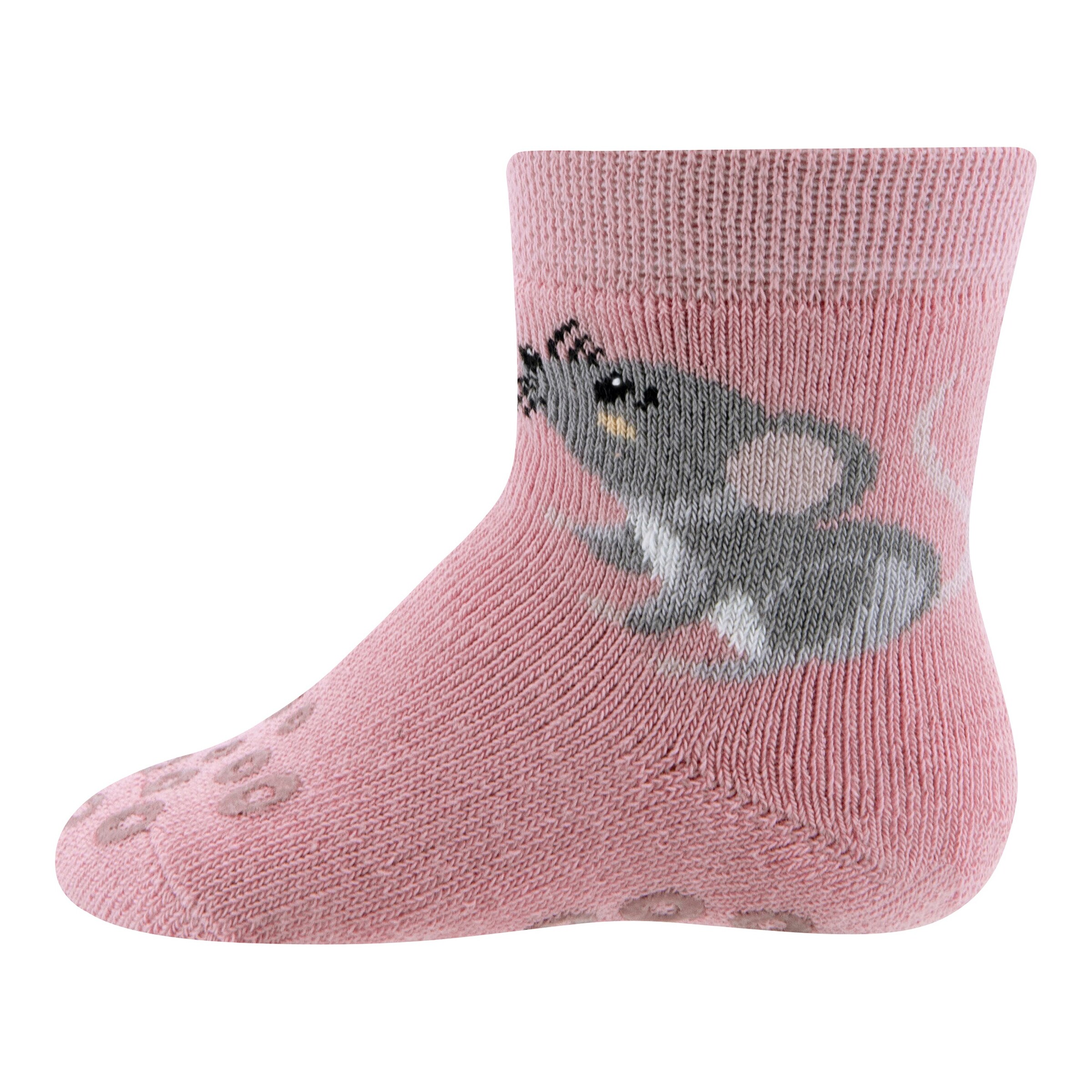 Ewers Krabbelsocken Maus altrosa/grau