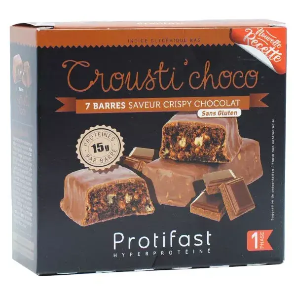 Protifast Lanche de Alta Proteína Sabor Chocolate Crocante - 7 barras