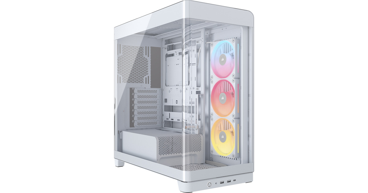 CorsairFRAME 4500X LX-R RGB LINK midi tower behuizing  (Wit | 2x USB-A | 1x USB-C | Tempered Glass)