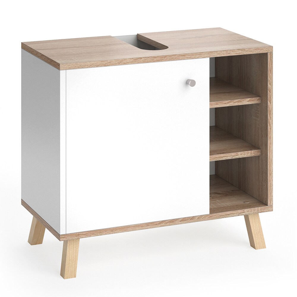Vicco Waschtischunterschrank Waschbeckenunterschrank Senyo Sonoma/W Unterschrank