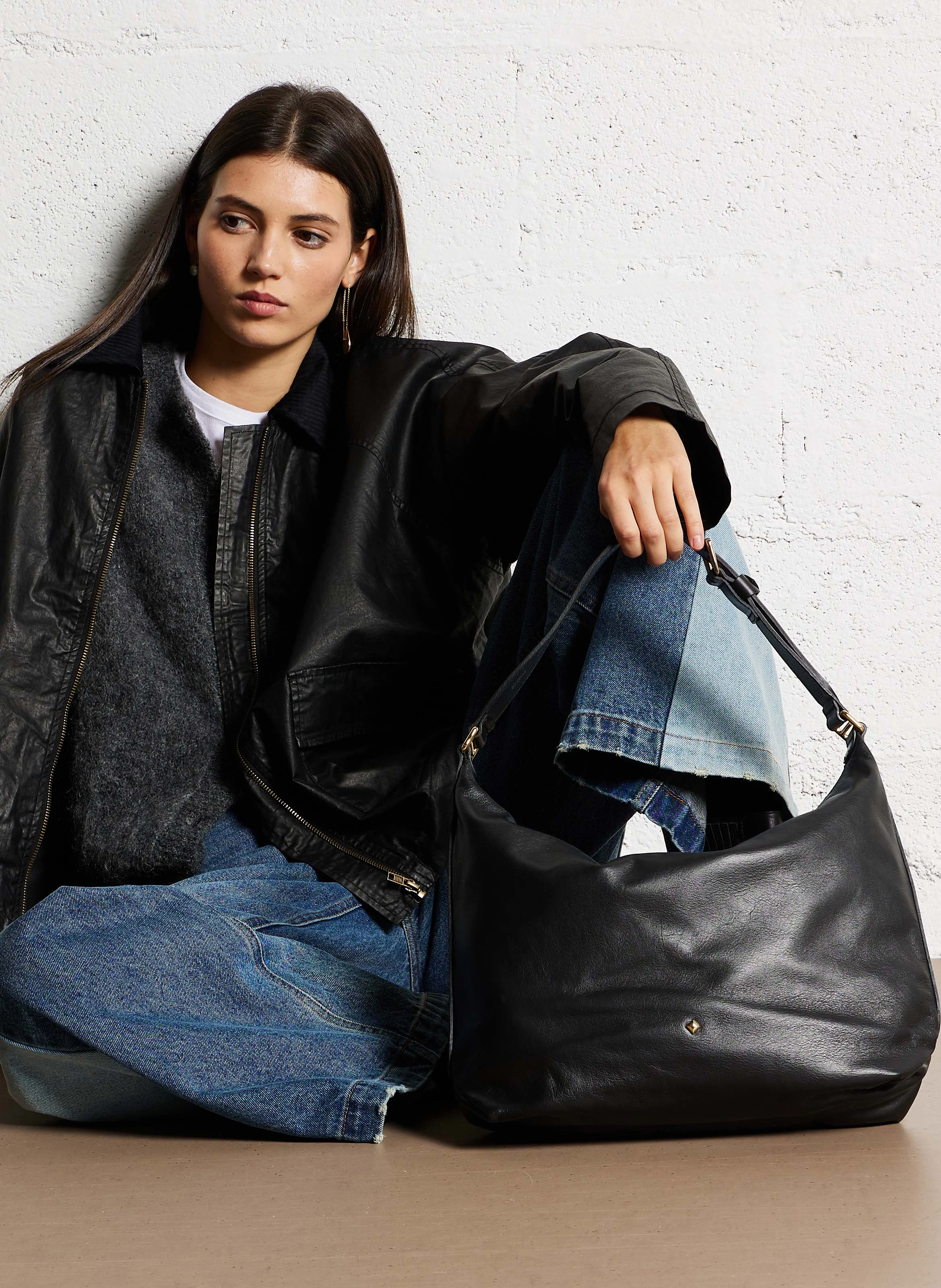 LE FRED TURENNE - Sac hobo en cuir | Noir