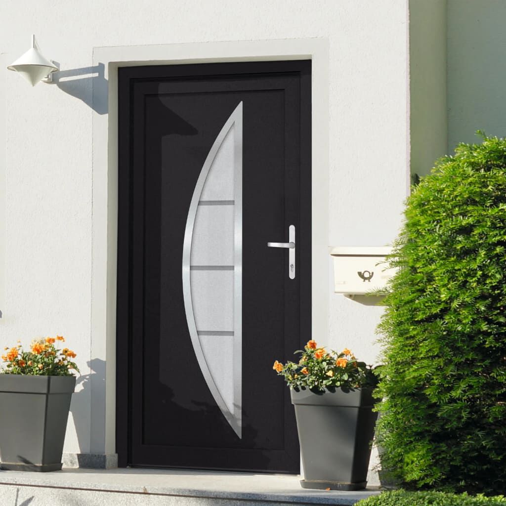 vidaXL Voordeur, antraciet, 108x200 cm, PVC