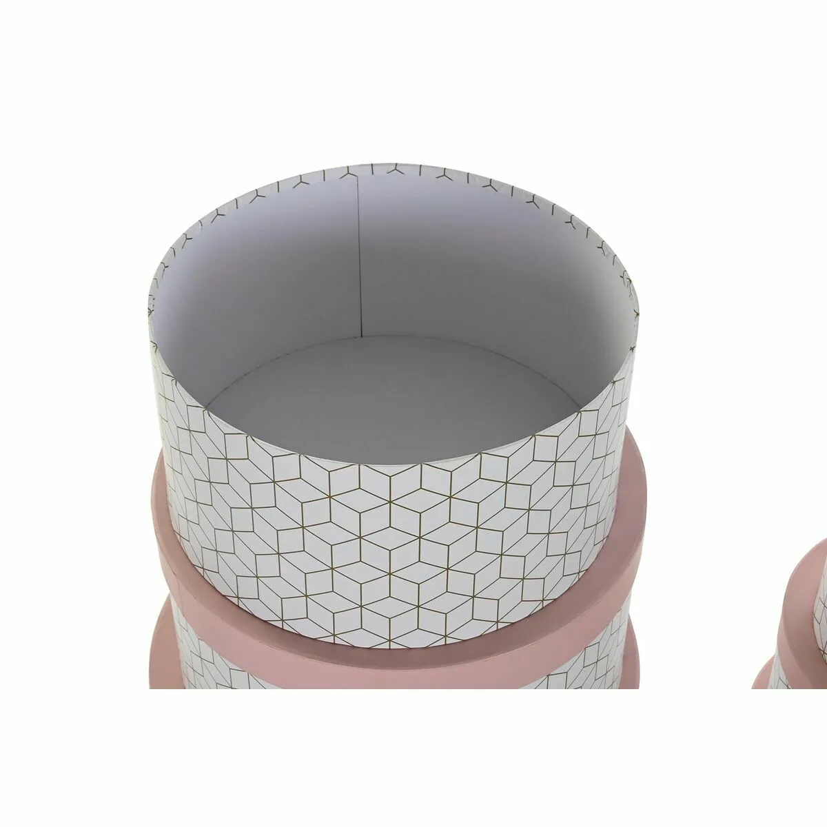 DKD Home Decor Caisses - Rond Rose