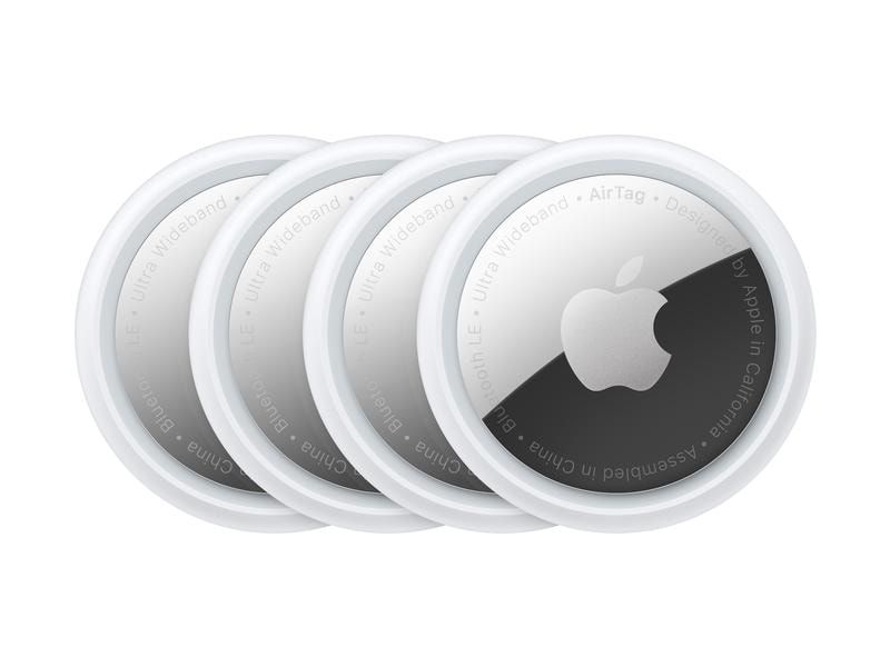 Apple AirTag 4er-Pack Gesucht. Gefunden. Mit AirTag.