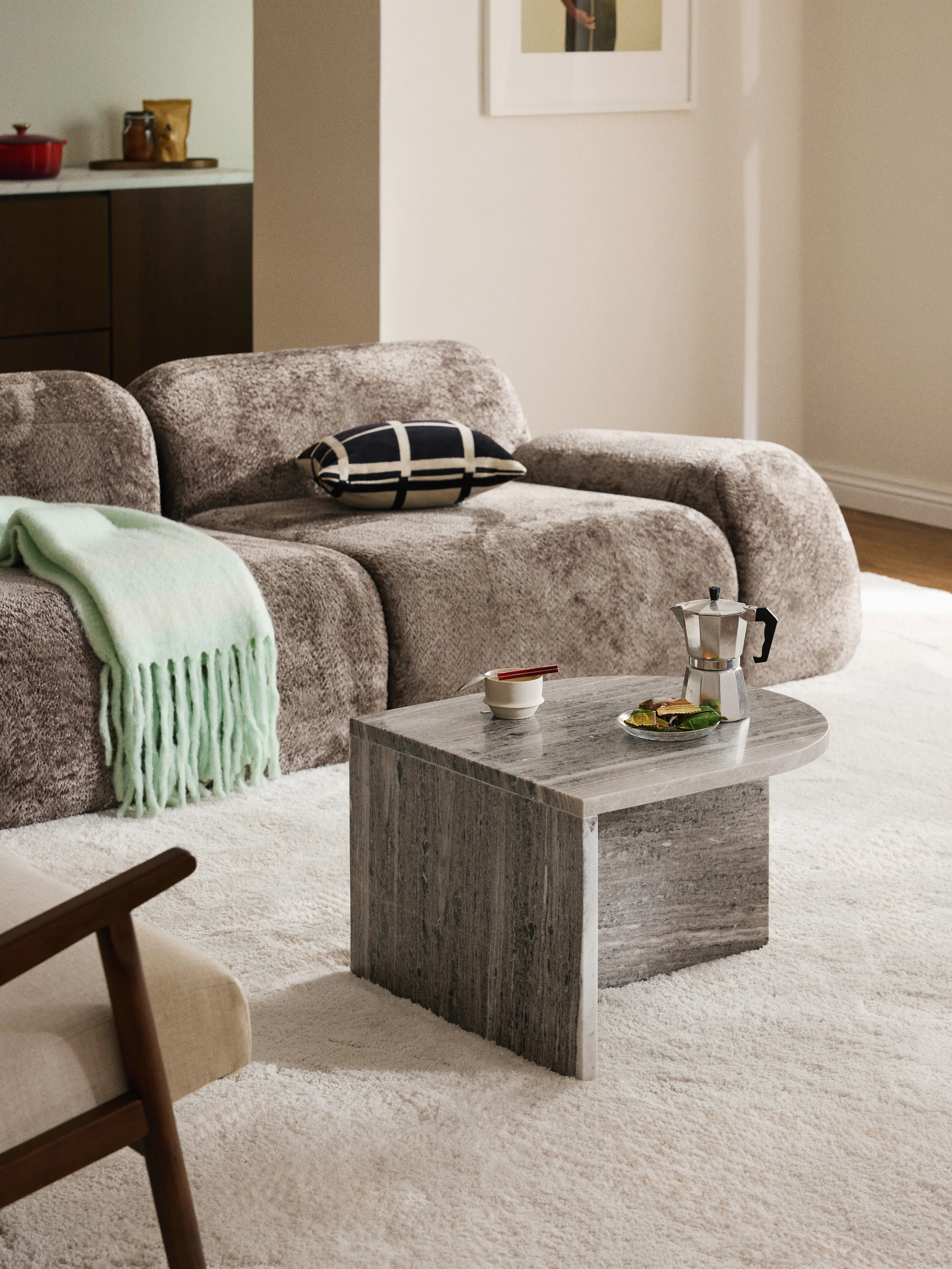 Ovale marmeren salontafel Leander