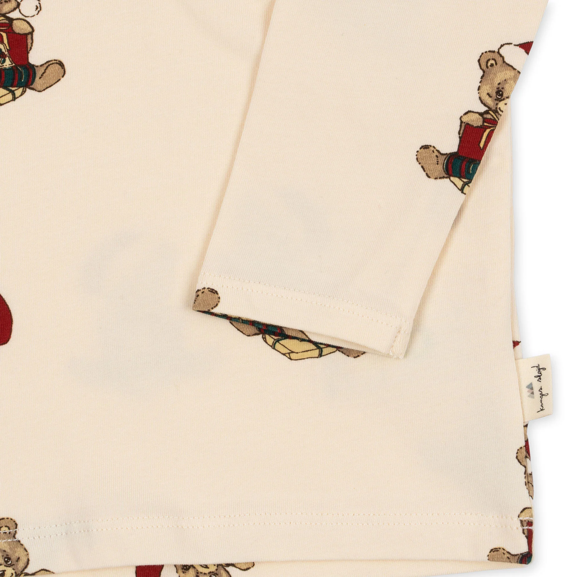 basic sæt med bluse\/bukser - christmas teddy - 2Y