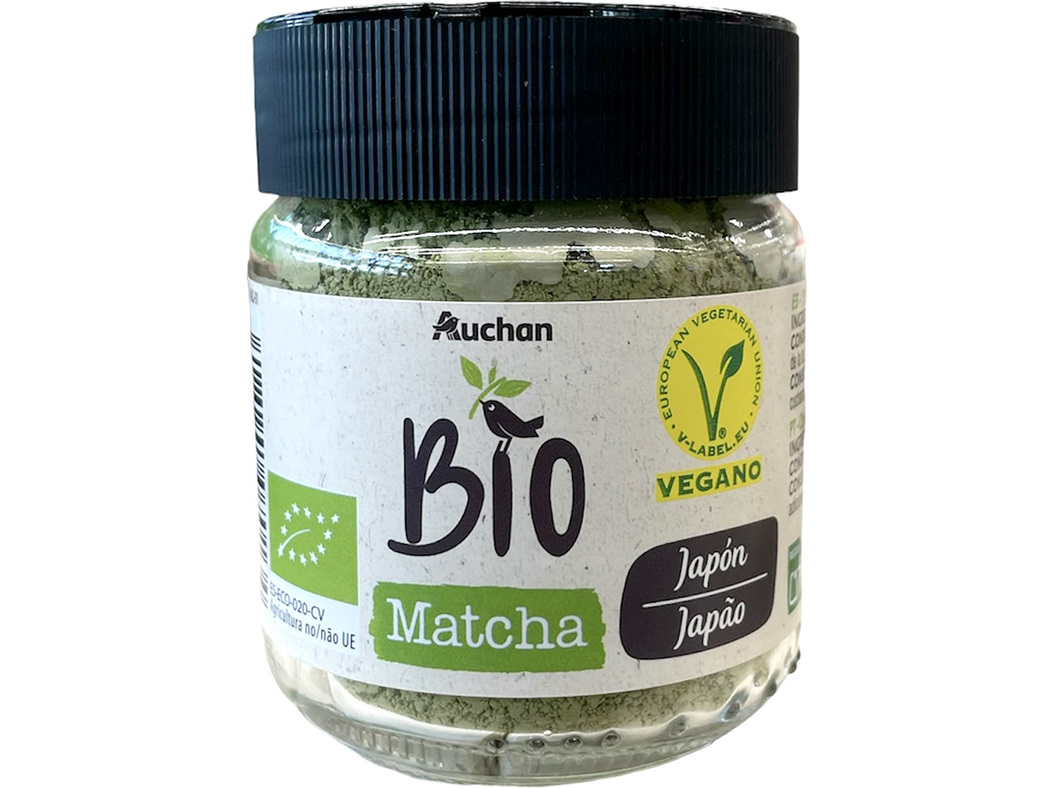 CHÁ AUCHAN BIO MATCHA FRASCO ORIGEM JAPÃO 55G