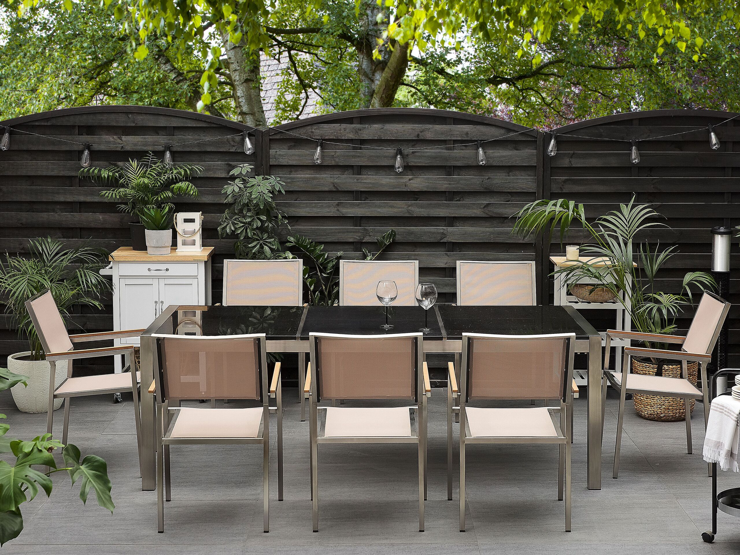 Beliani - GROSSETO  - Tuinset voor 8 - Beige - Graniet