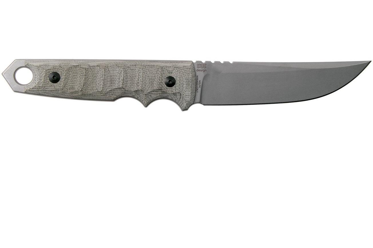 Fox Knives Ryu FX-634 MOD Green Canvas Micarta, vaststaand mes, Black Roc Knives design