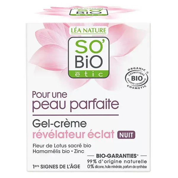 So'Bio Étic For Perfect Skin Organic Night Radiance Revealing Gel-Cream 50ml