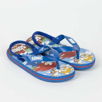 Sonic Flippflopper med Hælrem, Blå