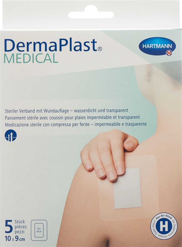 DERMAPLAST Medical Transparentverband 10x9cm 5 Stk