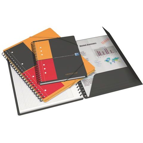 Cahier spirale Oxford International Meetingbook 24 x 32 cm - blanc ligné - 160 pages