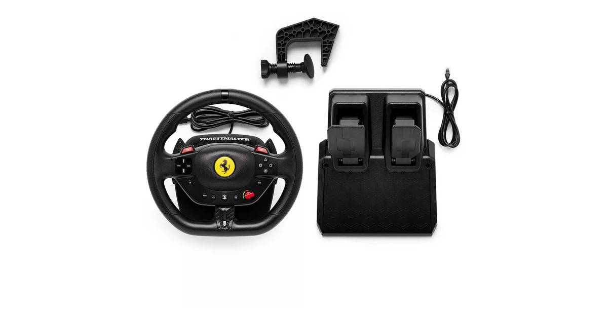 ThrustmasterT98-P Ferrari 296 GTB stuur  (Zwart, Voor PlayStation en pc)