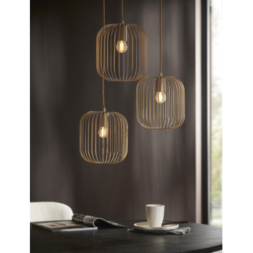 KARWEI hanglamp Vic 3-lichts messing Ø51,5cm