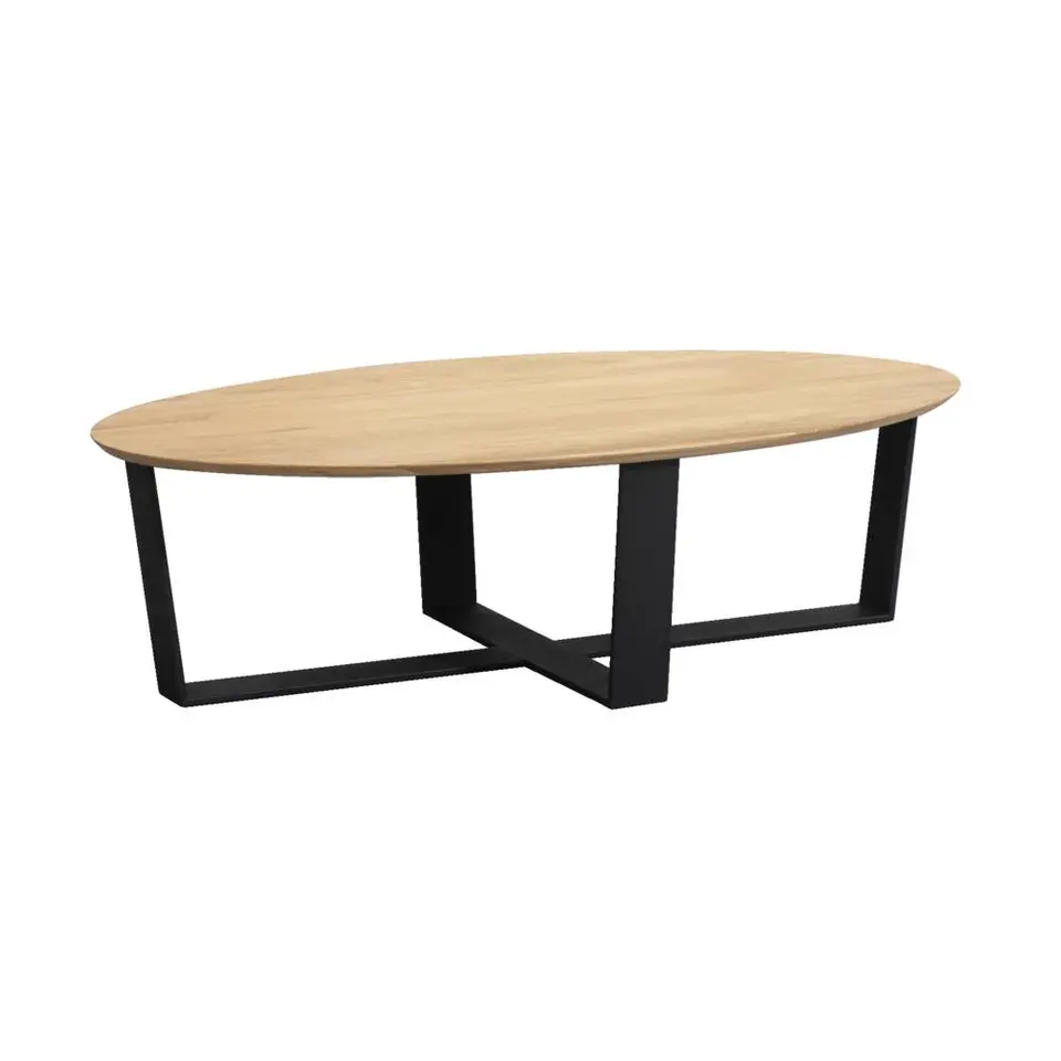 Salontafel Udo eikenkleur/zwart - 34x120x70 cm