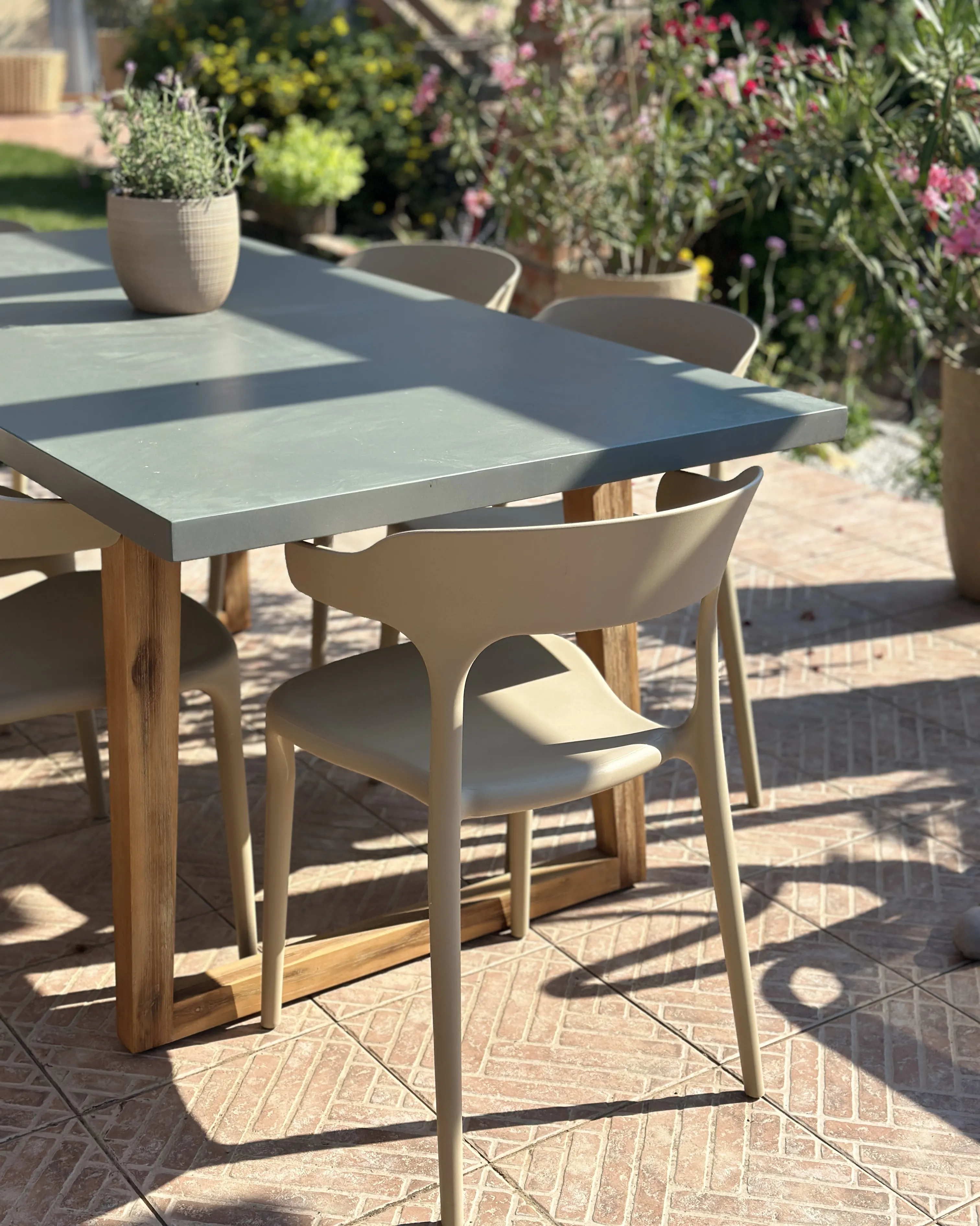 Set van 4 tuinstoelen GUBBIO Zandbeige