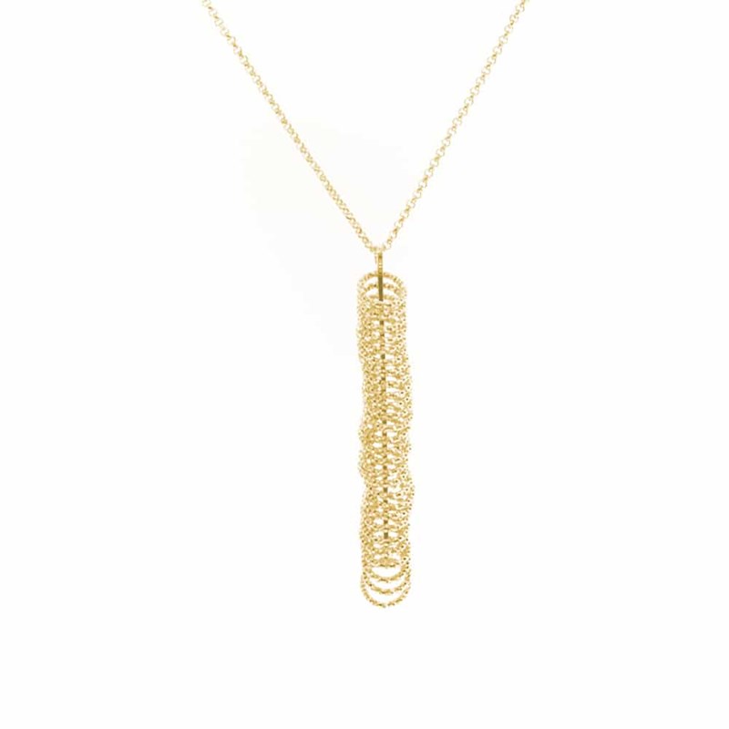Collier Femme Argent Dore Anneaux Diamanté