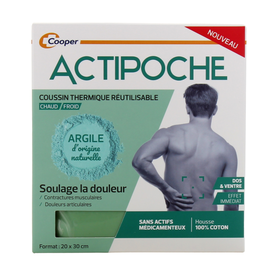 Actipoche Coussin Thermique Dos et Ventre à l'Argile