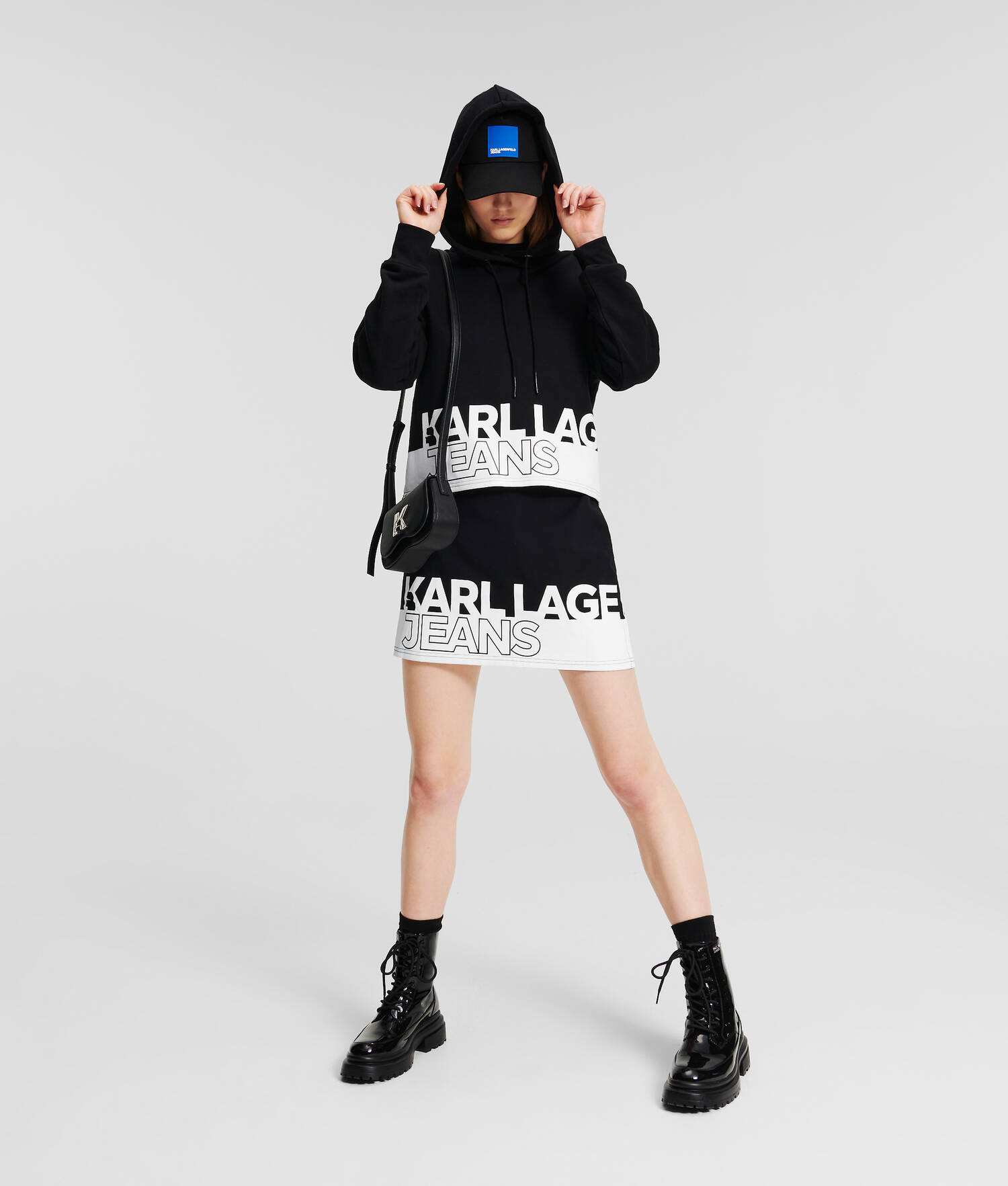 SWEAT À CAPUCHE RAYÉ AVEC LOGO KLJ