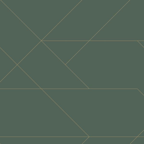 Estahome Grafische Lijnen II - 0,53 x 10,05 m - Donkerblauw / Goud