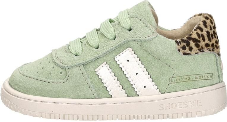 Shoesme Groen Sneakertje Sneakers Kinderen Meisjes Sage Green Leopard Suède
