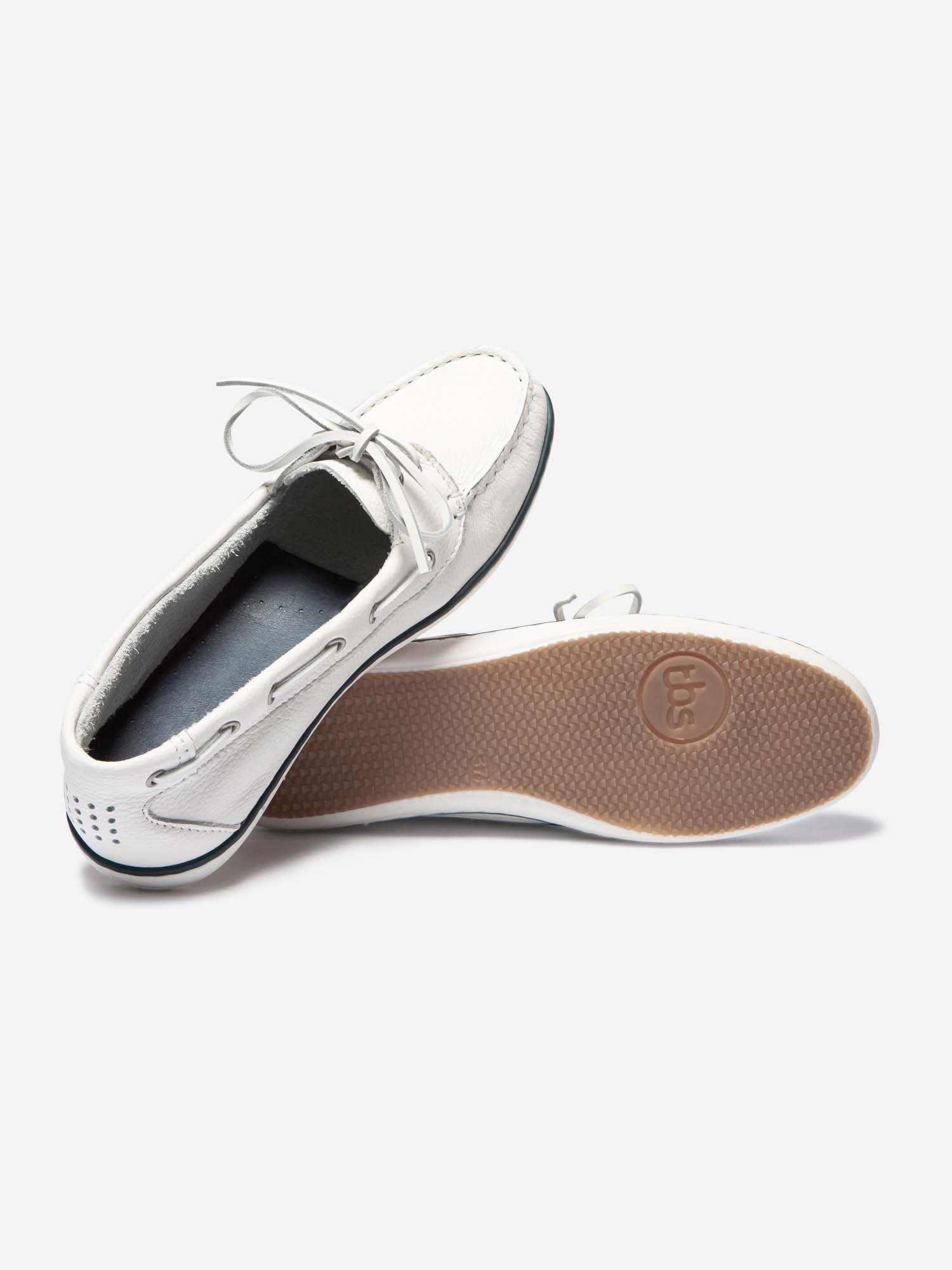 Mocassins Bateau Femme Cuir Blanc
