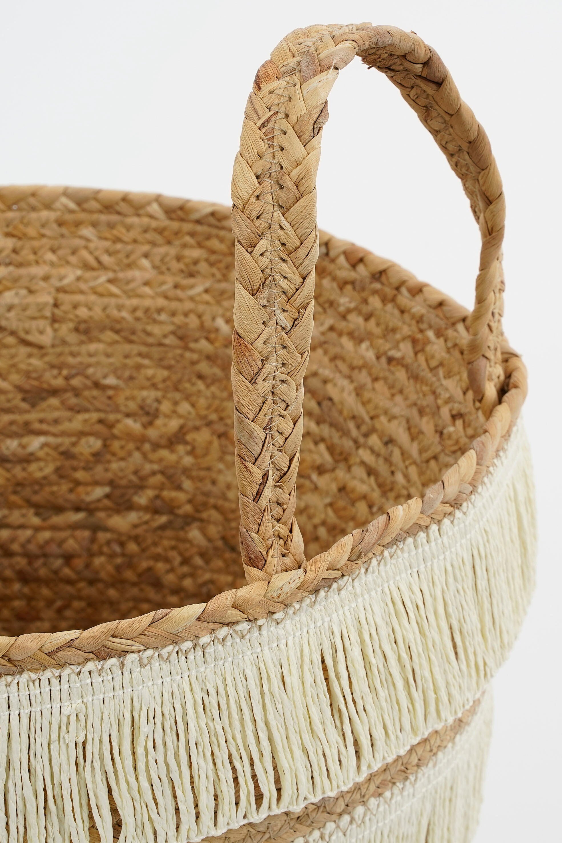 Mica Decorations Mand rond bruin set van 2 - h30xd32cm