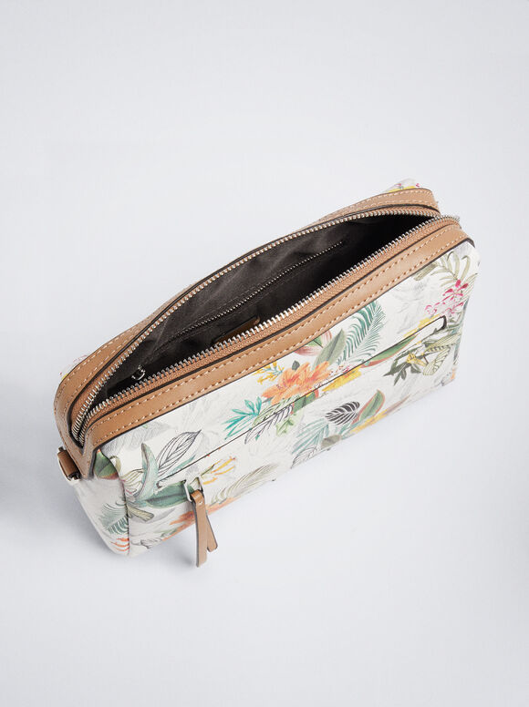 Bolsa Bandolera Estampado Floral - Naranja