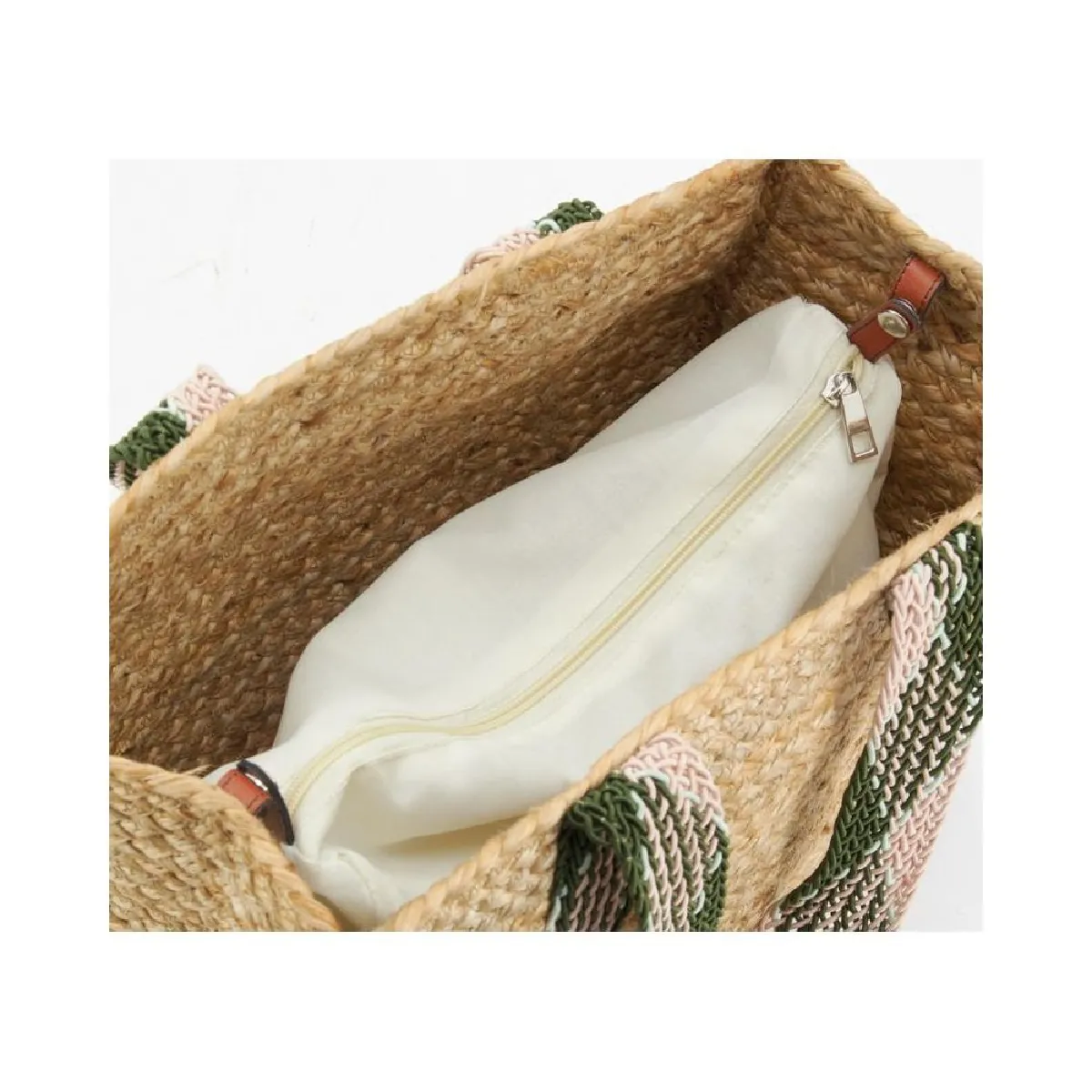 Aubry Gaspard Sac en jute carrée avec poche