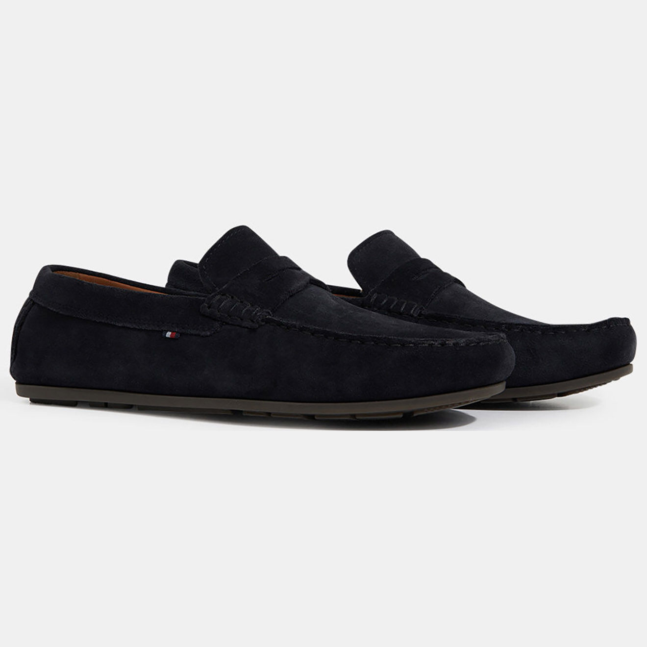 Tommy Hilfiger Mocassins en Velours de Cuir Driver bleu marine