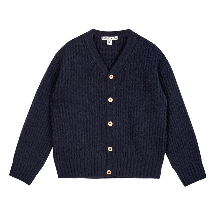 Emile et Ida Cardigan Laine Chiné | Bleu marine