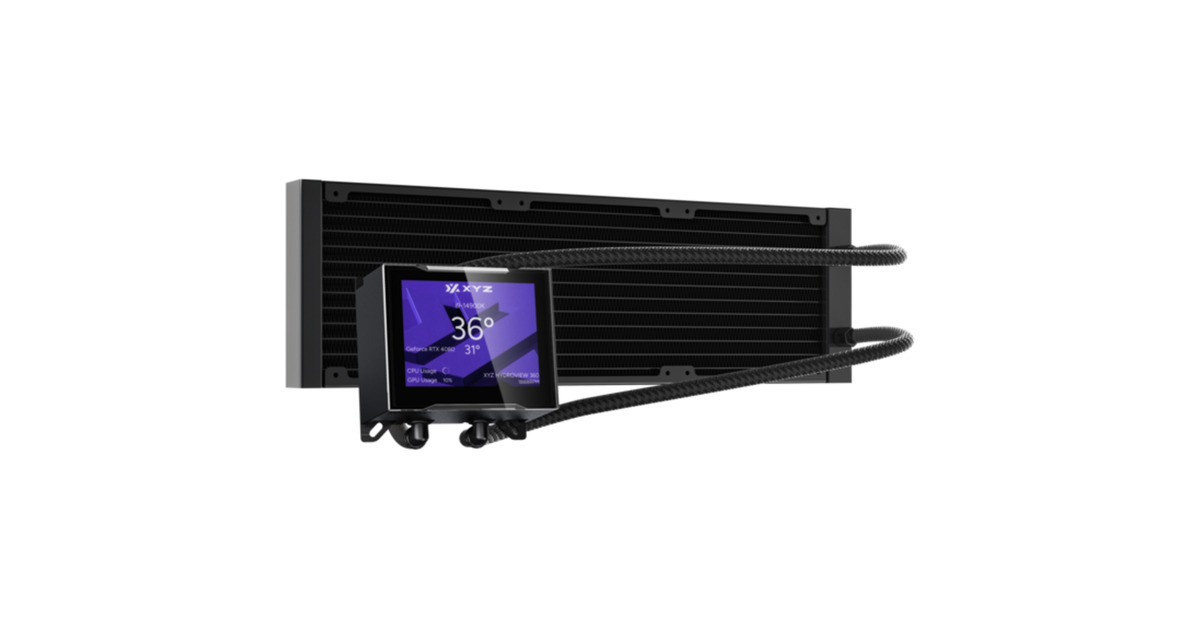 XYZ PC GearHydroview AIO 360 waterkoeling  (Zwart, ARGB, PWM)