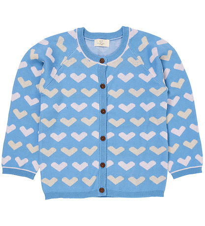 Copenhagen Colors Cardigan - Strick - Heart - Sky Blue Kamm