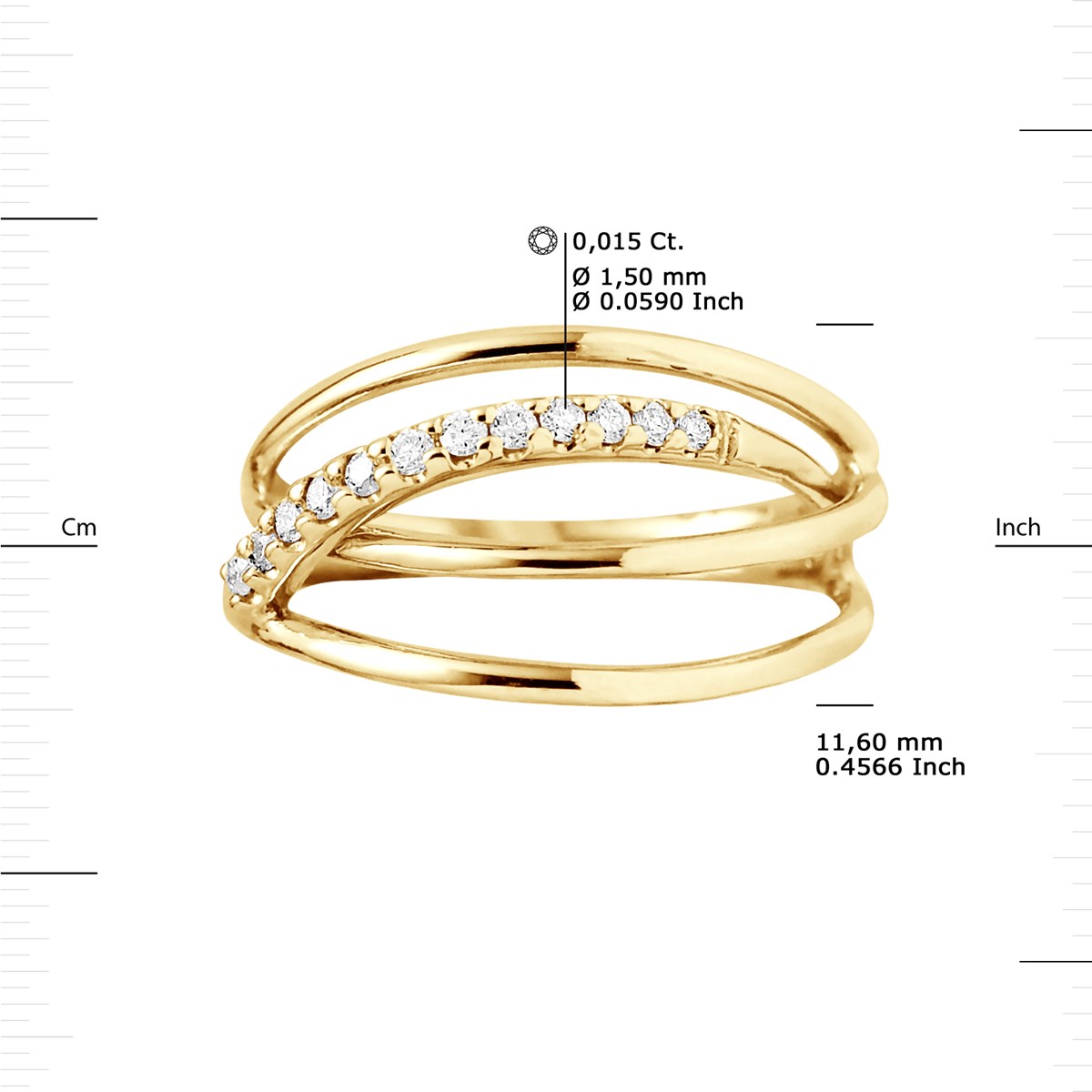 Bague Diamant 0,180 Cts Joaillerie Prestige Or Jaune