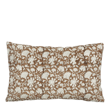 Sierkussen bloemen donker bruin - l55xb35xh10cm