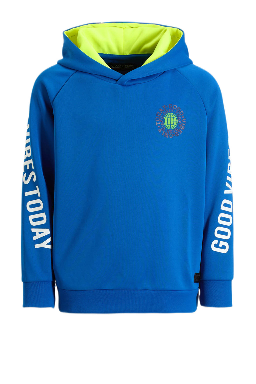 Orange Stars hoodie Roman met printopdruk blauw