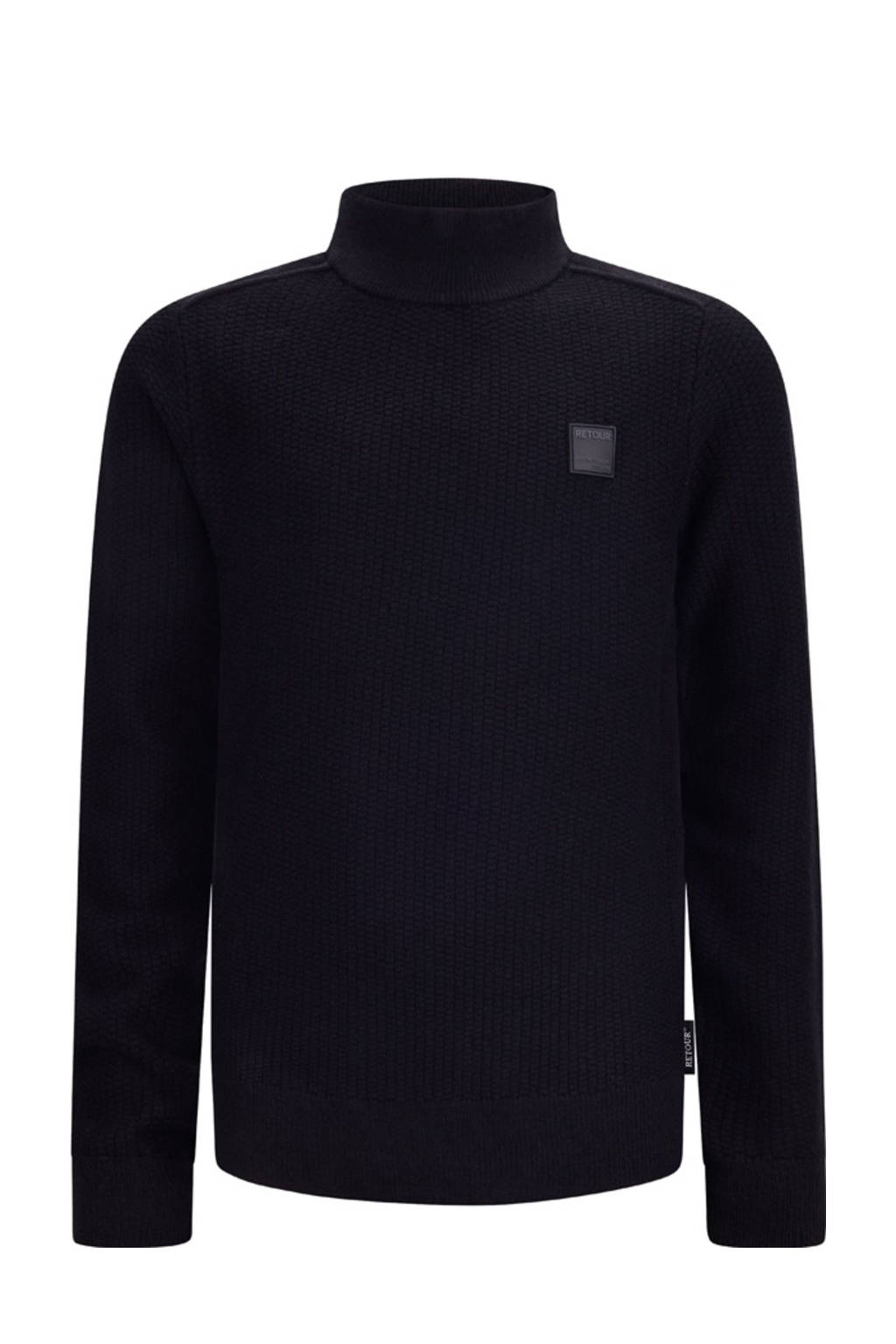 Retour Jeans coltrui zwart gebreid