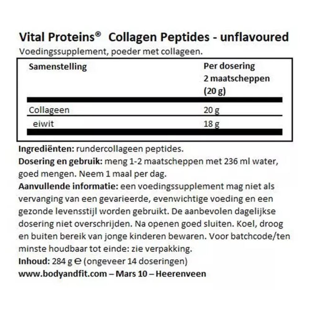 3x Vital Proteins Collageen Peptiden 284 gr