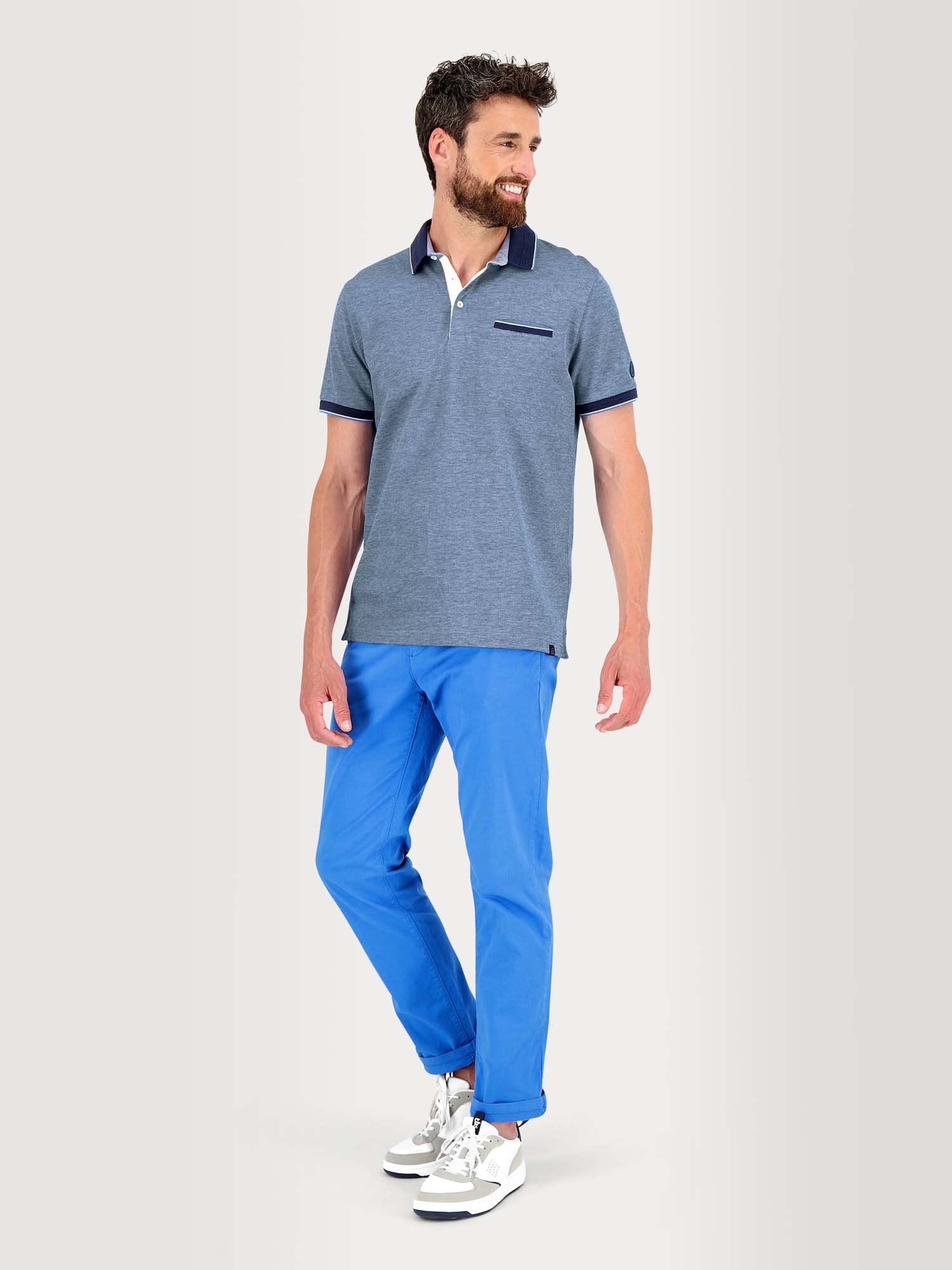 Polo Homme Manches Courtes Coton Piqué Bleu Foncé