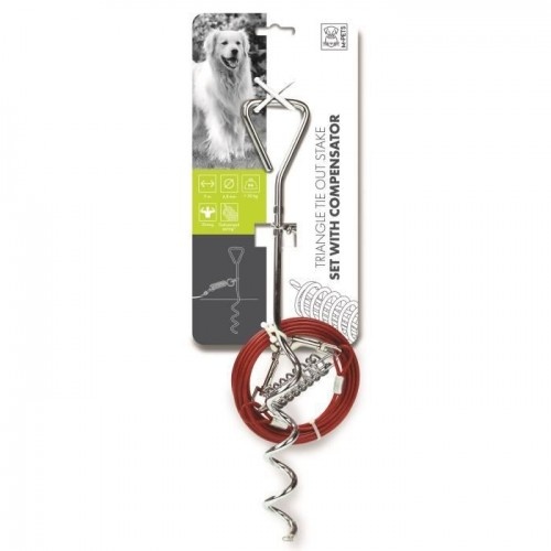 Kit de cabo e estaca de brinquedo MPets vermelho para cães