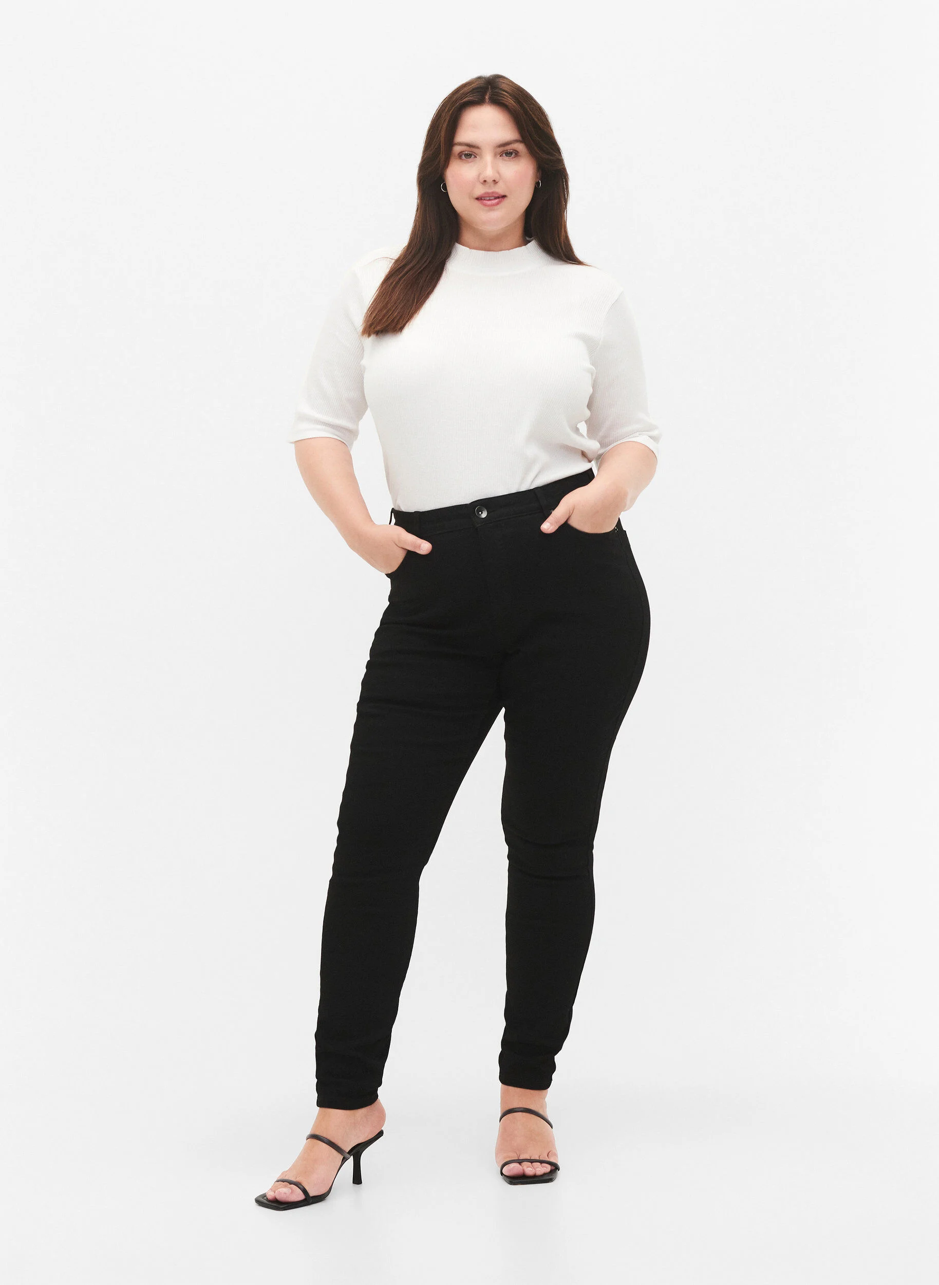 Amy jeans med høj talje og super slim fit
