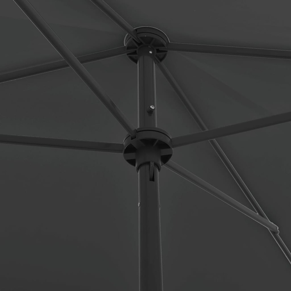 Parasol de plage 200 x 125 cm polyester anti-uv anthracite