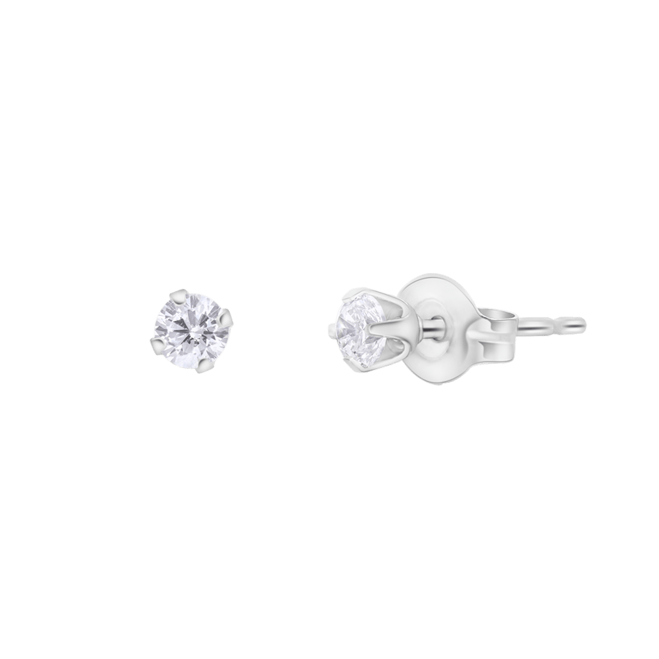 Tiny Tips stalen oorbellen zirkonia 3mm