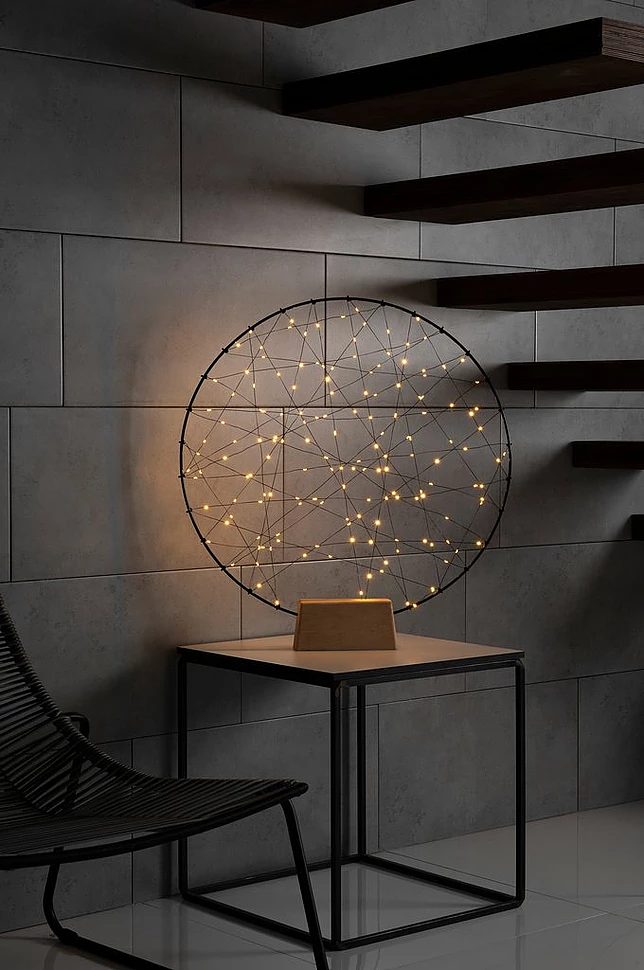 Rund metalldekor 160 LED 64 cm
