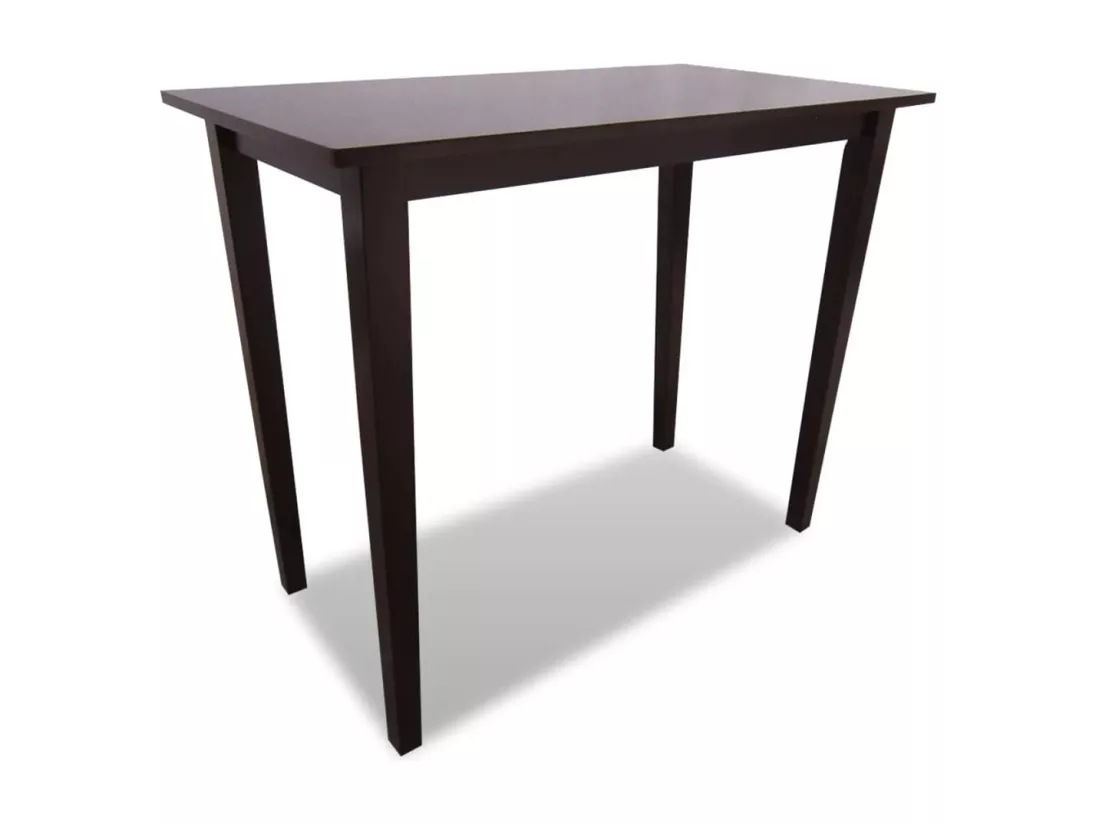 Set table et 4 chaises de bar en bois coloris marron