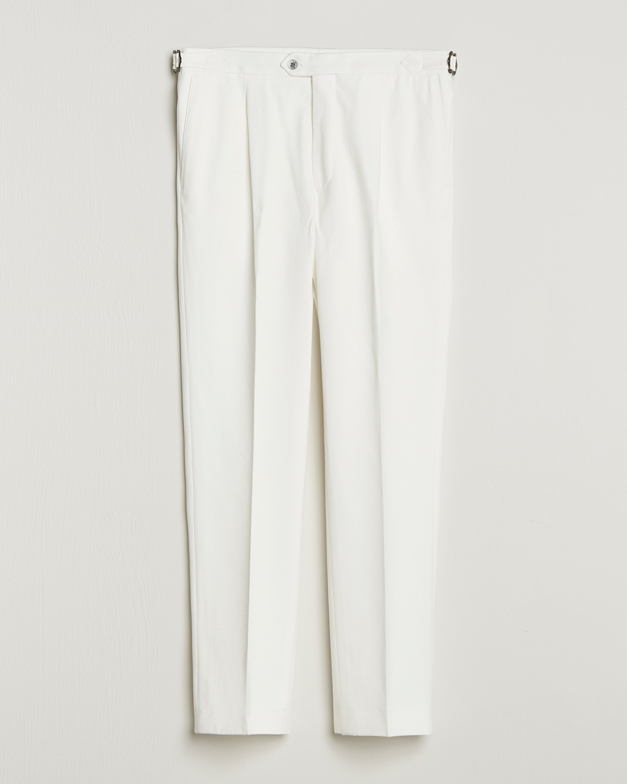 Oscar Jacobson Delon Brushed Cotton Trousers White
