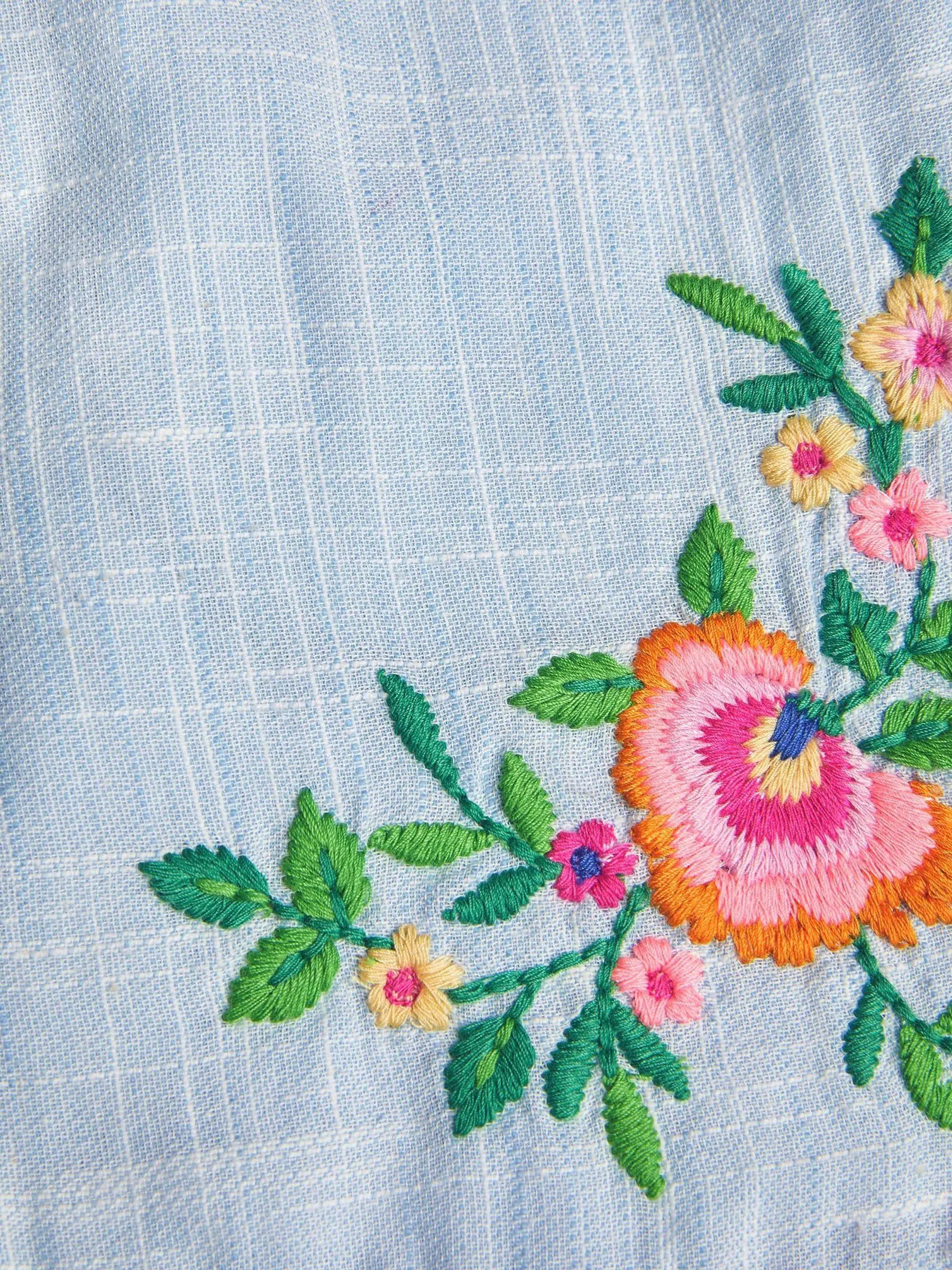 Monsoon - Slubshorts met bloemenborduursel