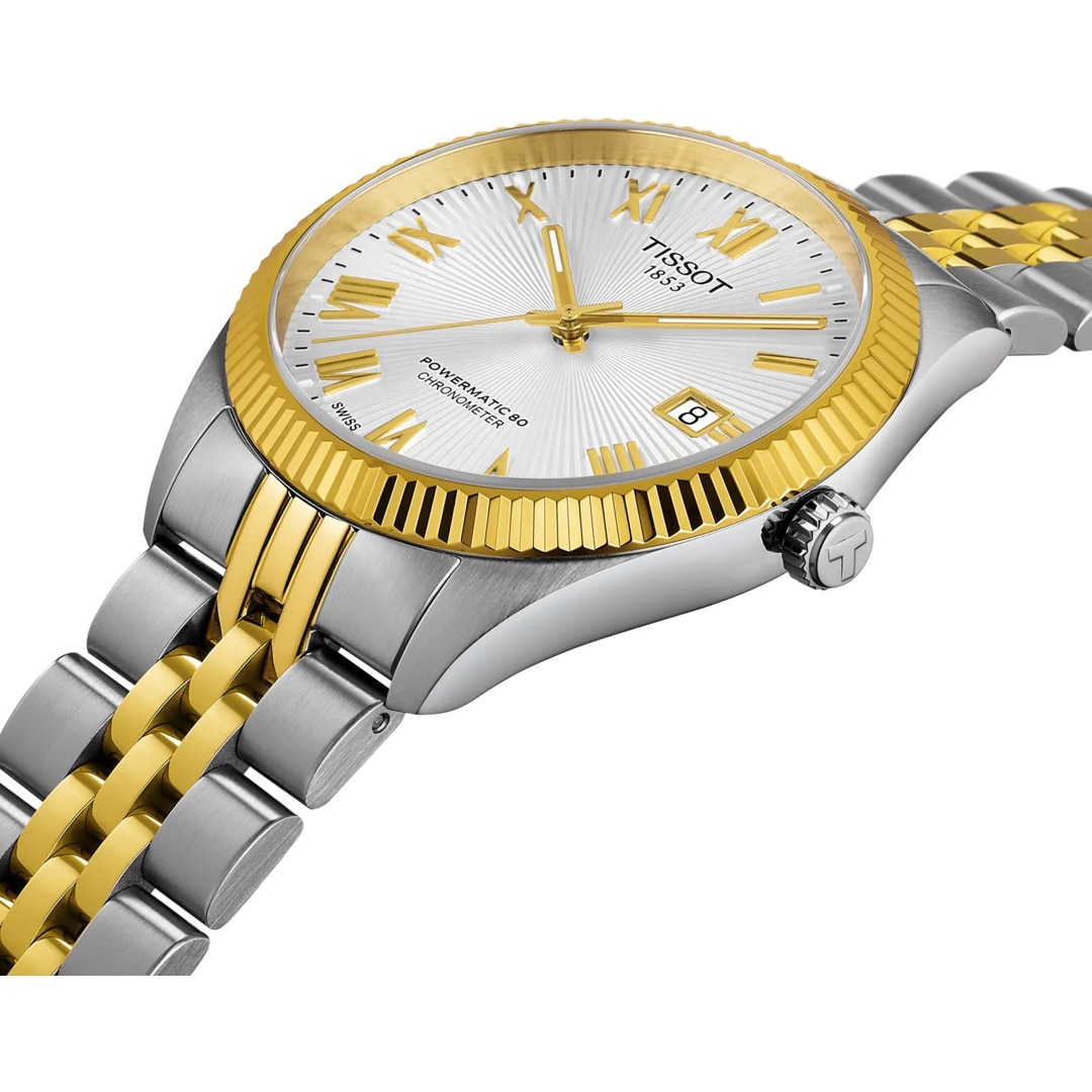 Tissot Ballade Powermatic 80 COSC 39mm Bicolor / Silbrig