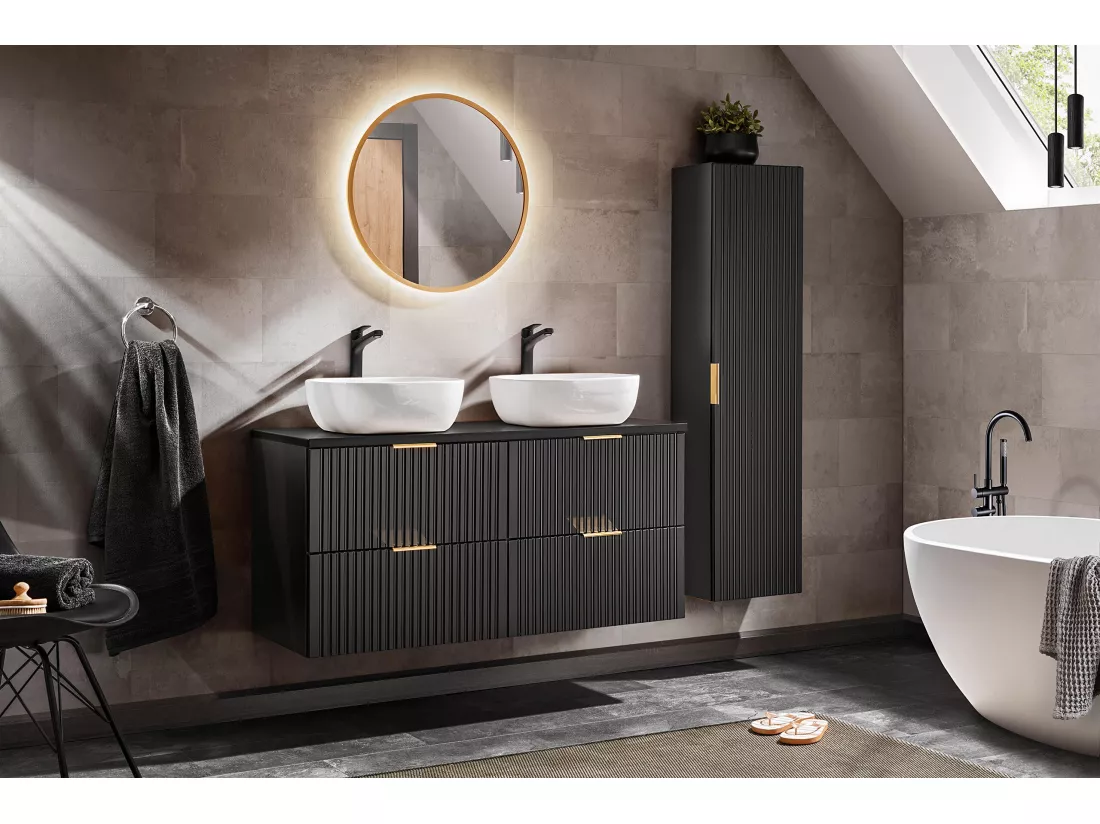 Armoire Sous Lavabos ADEL CUW60 2D 60x46x57 Noir